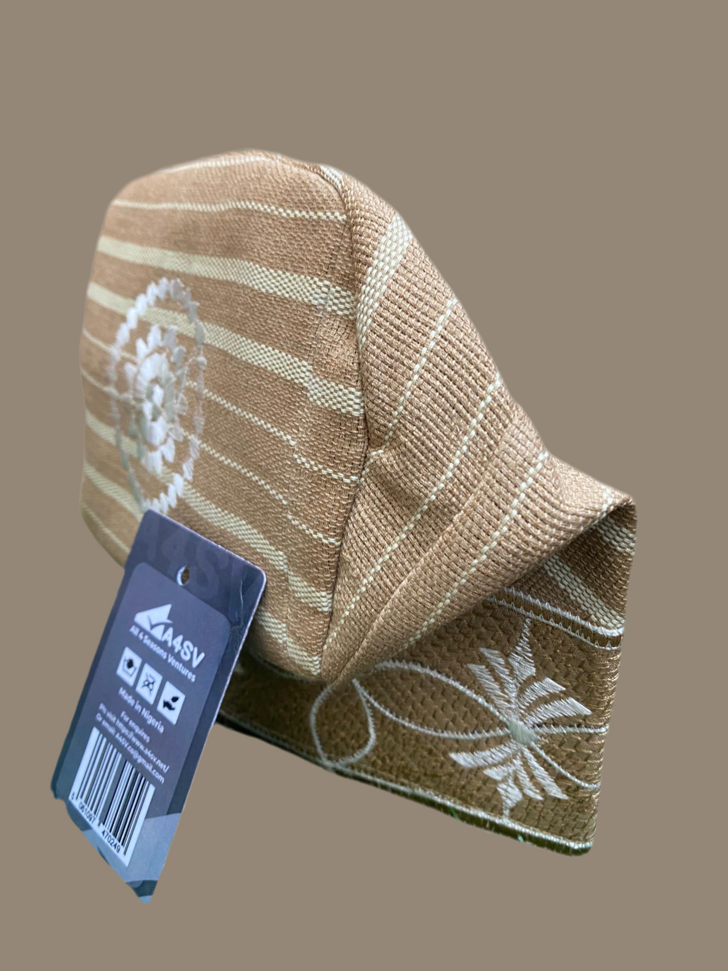 Nigerian Men Fila Cap with classic embroidery. Aso Ofi Cotton Fabric Suitable for weddings daily wear all occasions