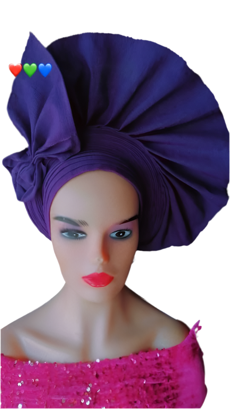 Side Fan Auto Gele with Bow