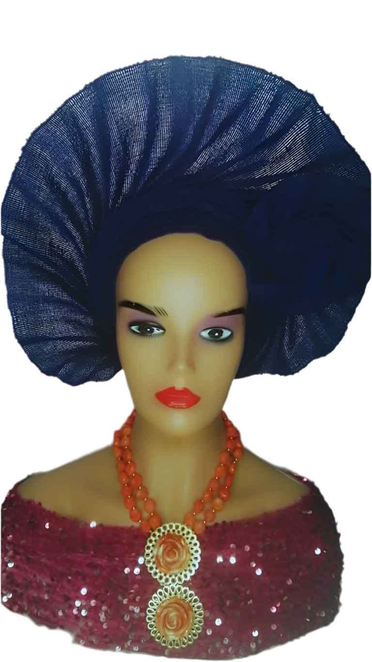 Aso-Oke Auto Gele Fan Style