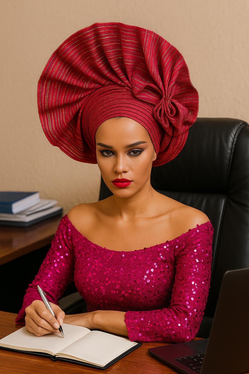 Auto Gele - Pre-Tied Nigerian Headwrap for Women | Ready to Wear African Head Tie for Weddings, Parties & Cultural Events