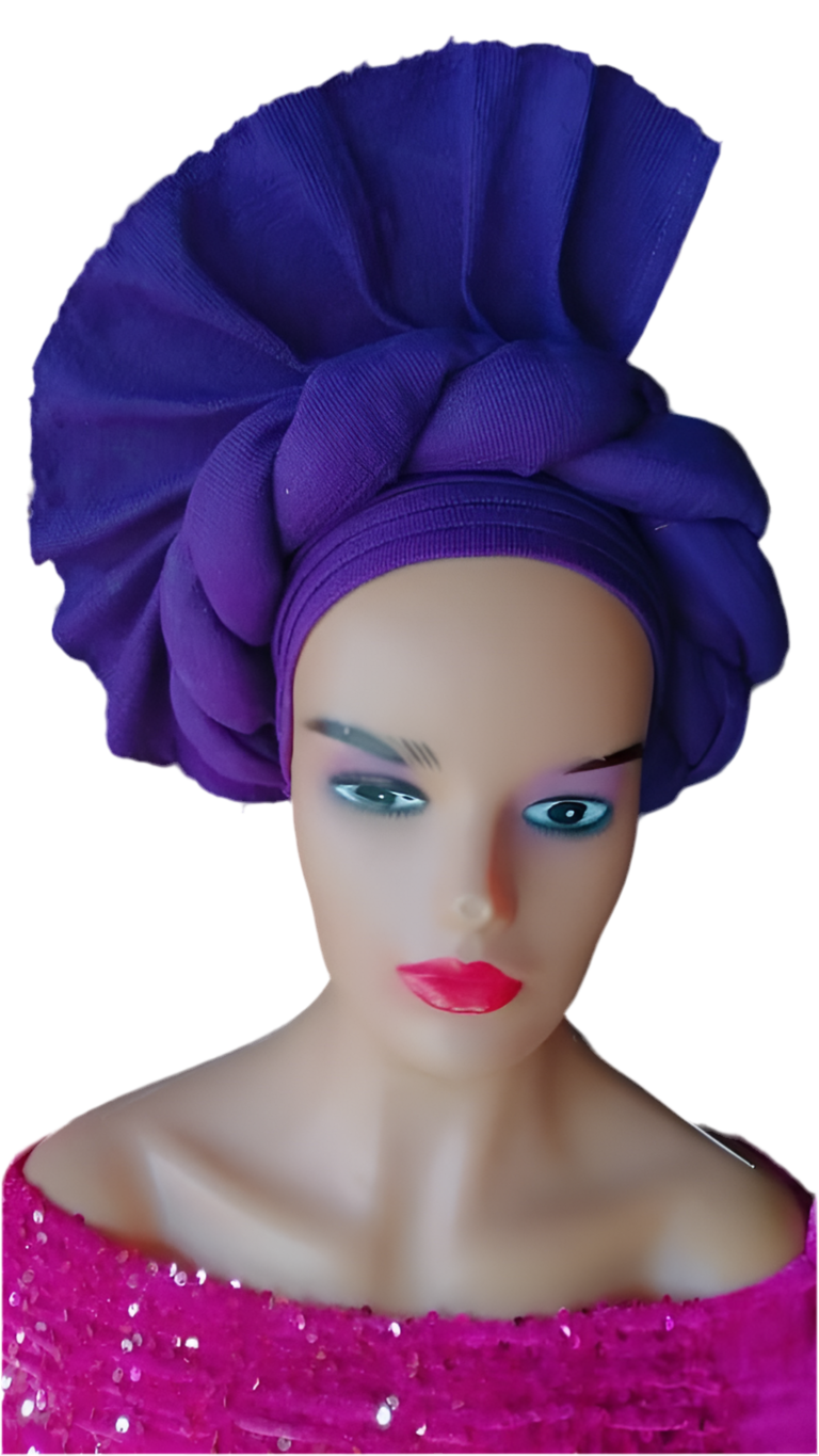 Side Fan with Twist Auto Gele