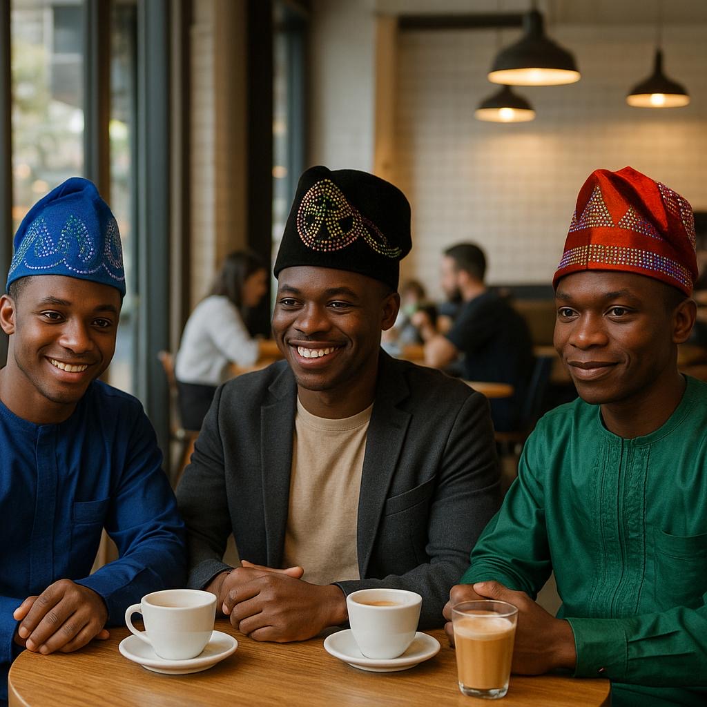 Velvet Fila Cap for Men – Nigerian Yoruba Hat with Stone Embellishments – African Traditional Headwear for Weddings & Parties