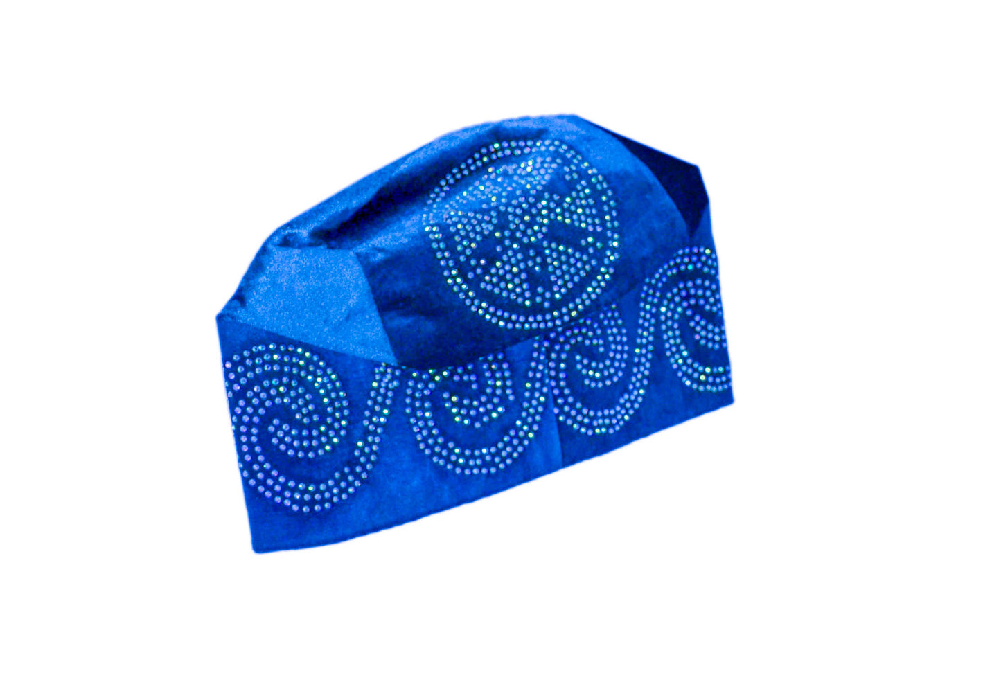 African Stone-Embellished Velvet Fila Cap