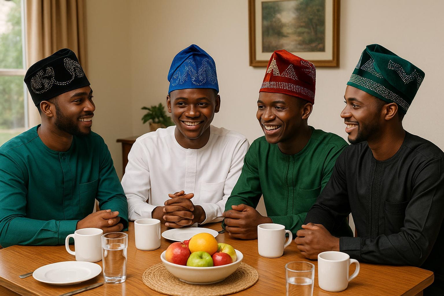 Velvet Fila Cap for Men – Nigerian Yoruba Hat with Stone Embellishments – African Traditional Headwear for Weddings & Parties