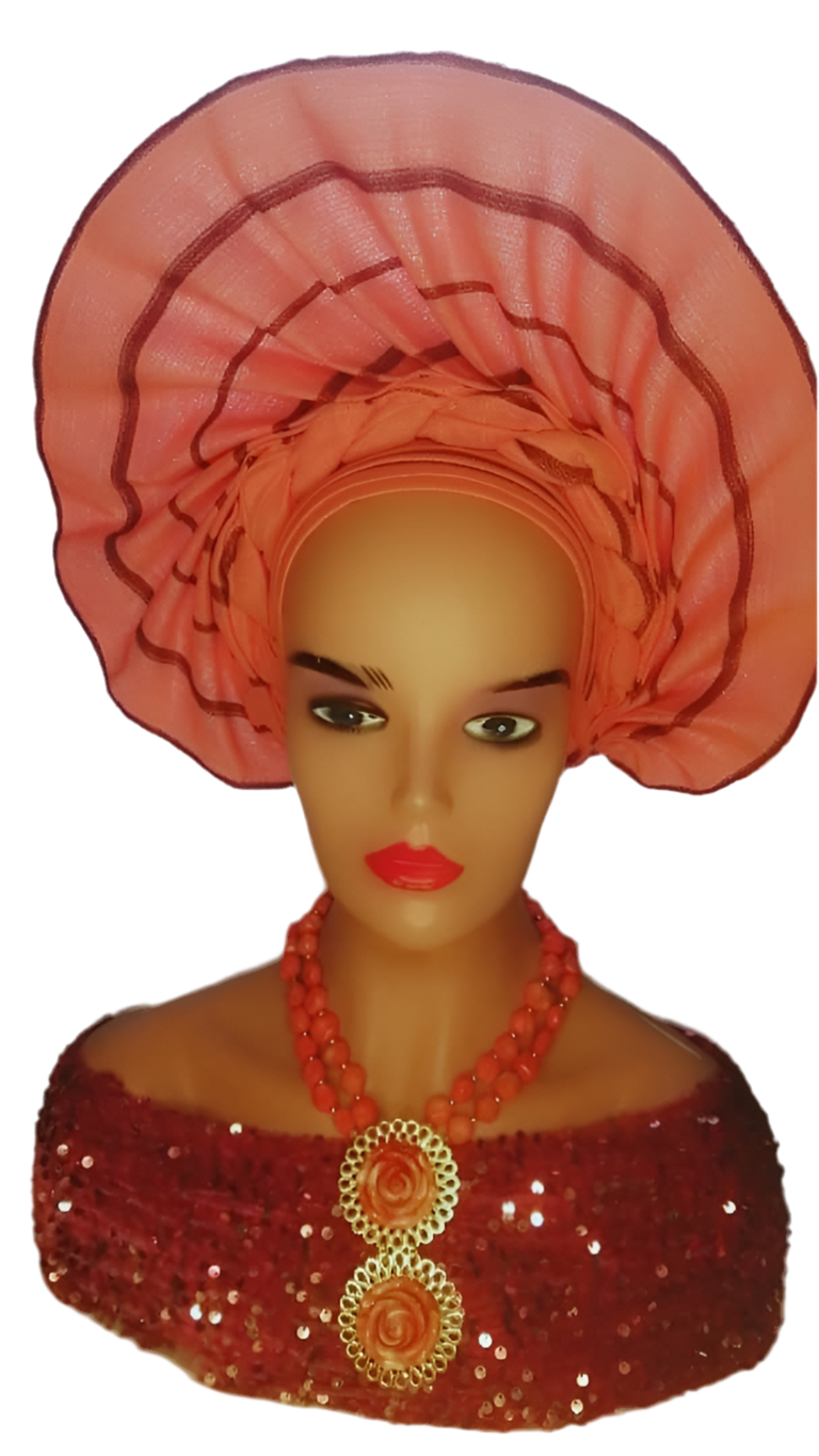 Aso-Oke Auto Gele Fan Style