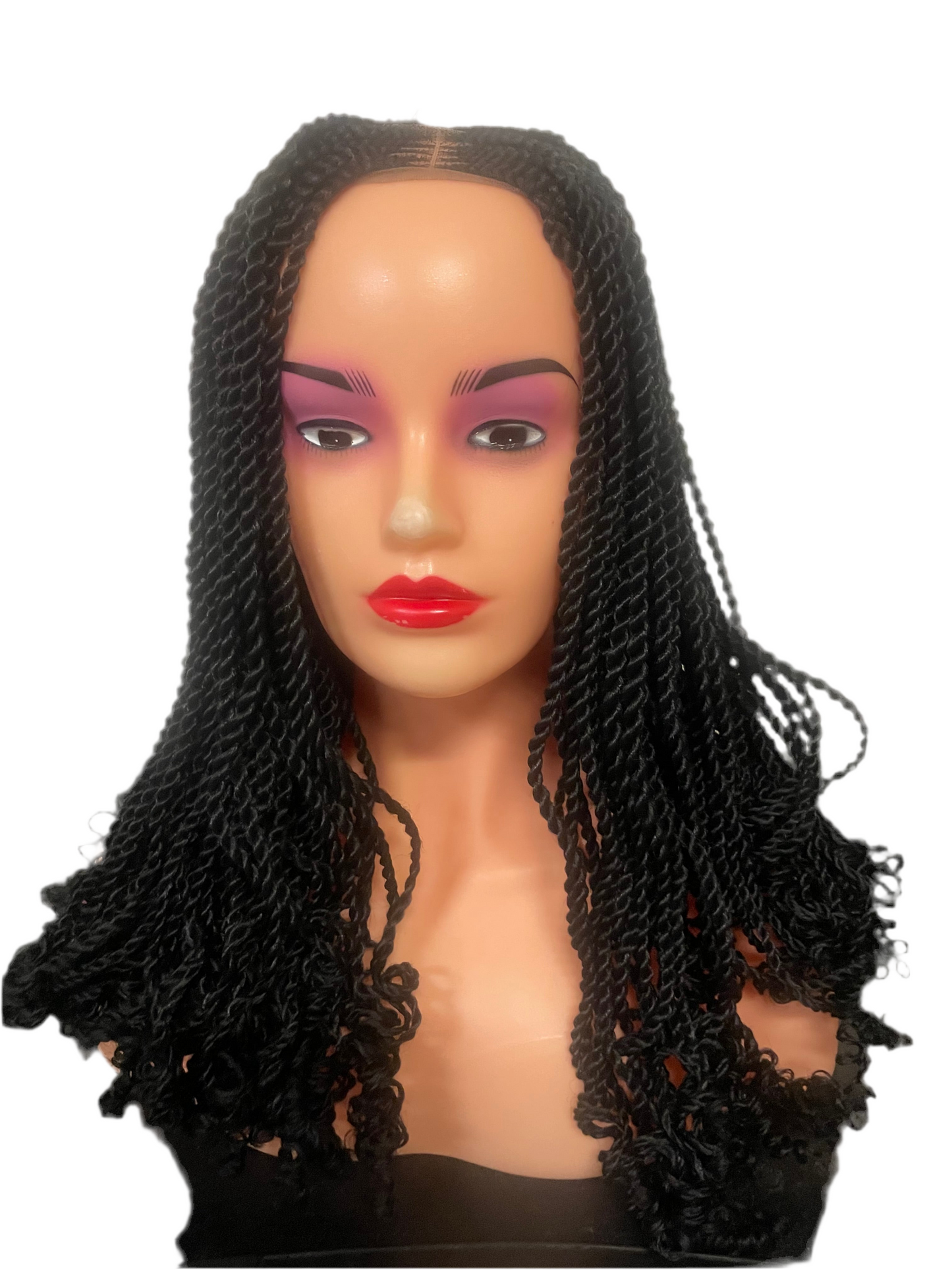 18” Curly Tip Twist Braided Wig