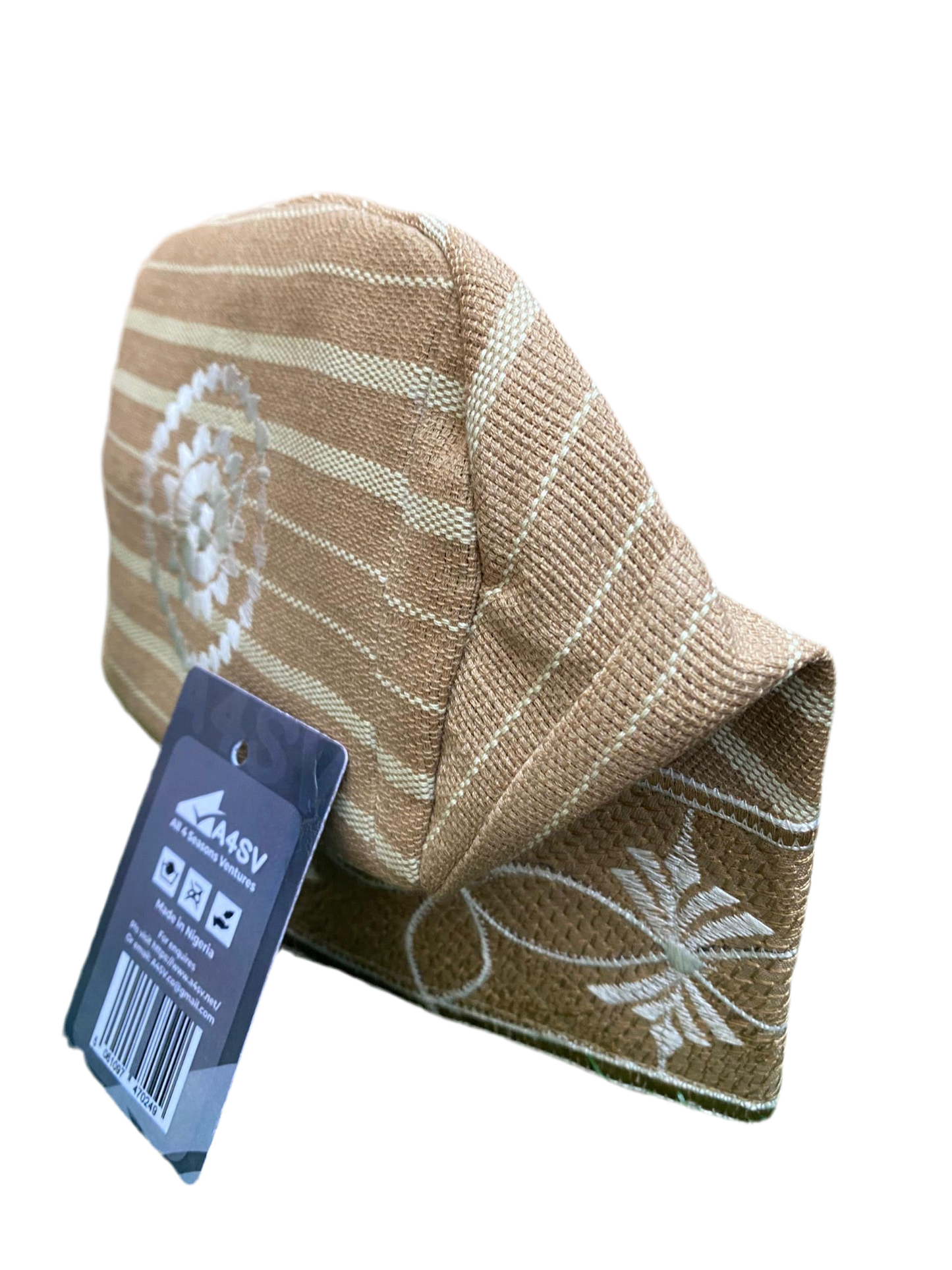 Nigerian Men Fila Cap with classic embroidery. Aso Ofi Cotton Fabric Suitable for weddings daily wear all occasions