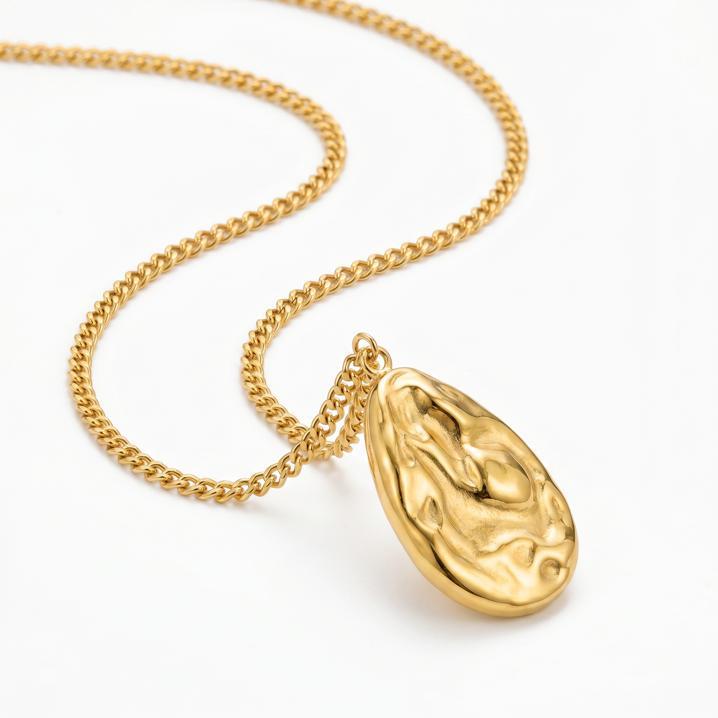 Stainless Steel Molten Drop Pendant Necklace for Women