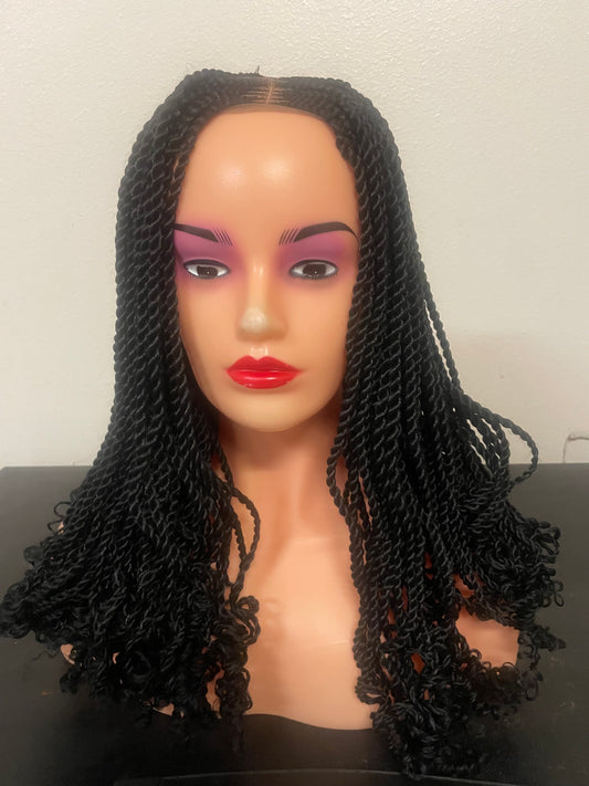 18” Curly Tip Twist Braided Wig
