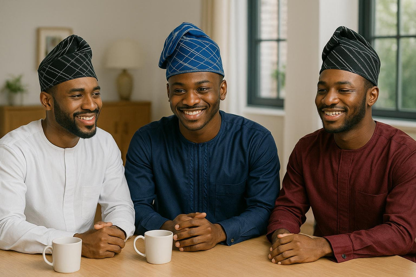 Embroidery Fila Cap – Stylish African Aso Oke Men’s Hat – Nigerian Yoruba Headwear for Weddings, Parties & Everyday Fashion.