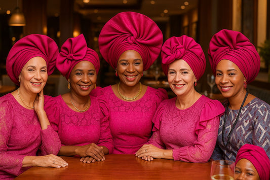 Side Fan with Twist Auto Gele - Pre-Tied Nigerian Headwrap for Women | Ready to Wear African Head Tie for Weddings, Parties & Cultural Events