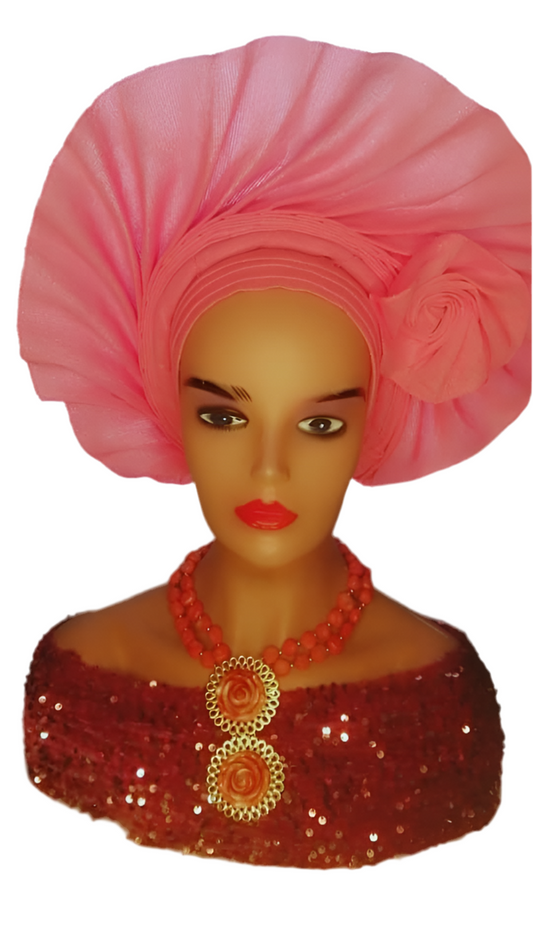 Aso-Oke Auto Gele Fan Style
