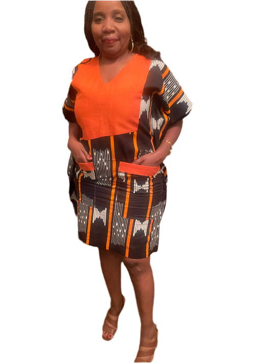 Ankara gown with Aso Ofi Pattern