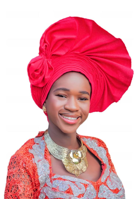 Bow Auto Gele - Pre-Tied Nigerian Headwrap for Women | Ready to Wear African Head Tie for Weddings, Parties & Cultural Events