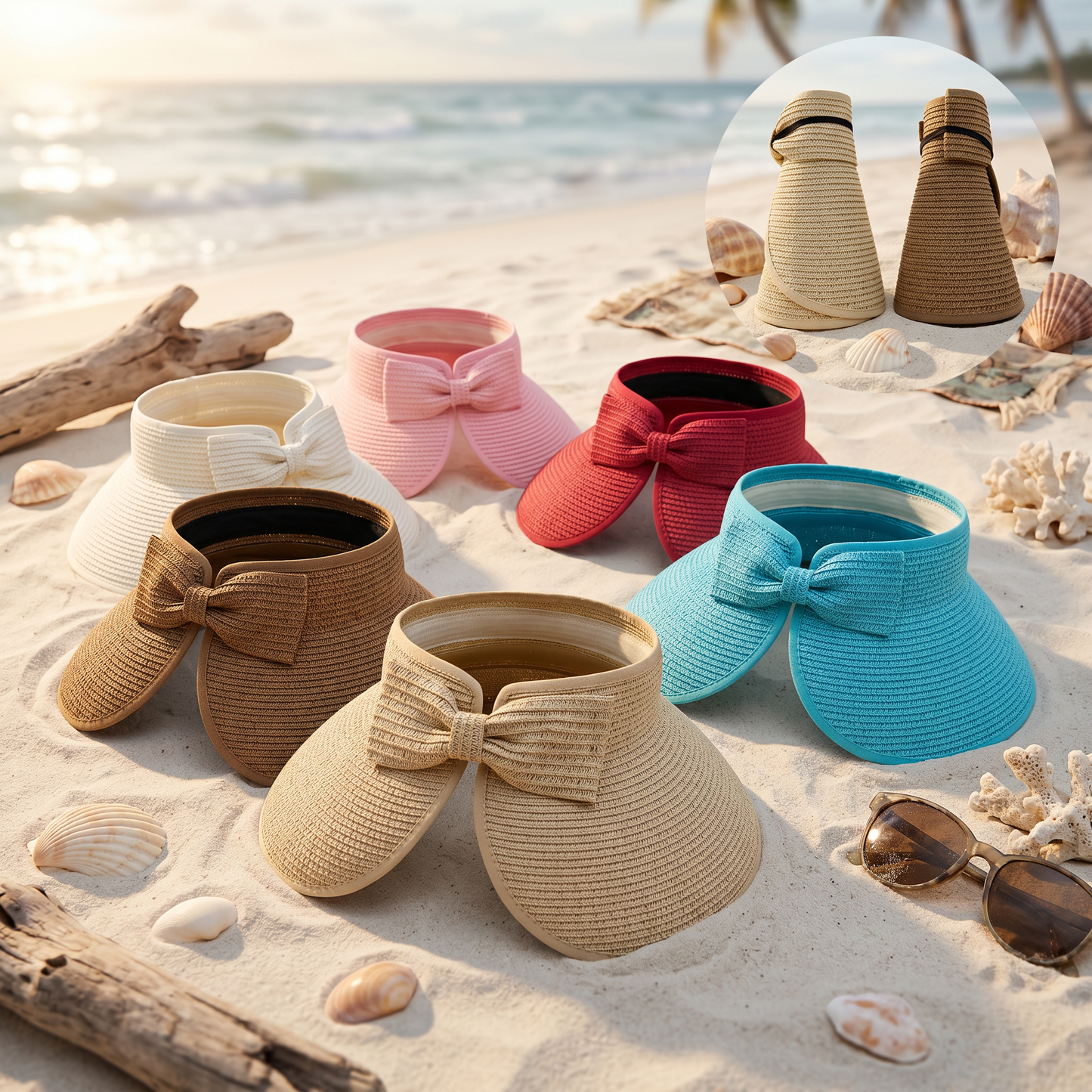 Adjustable Summer Foldable Straw Hat
