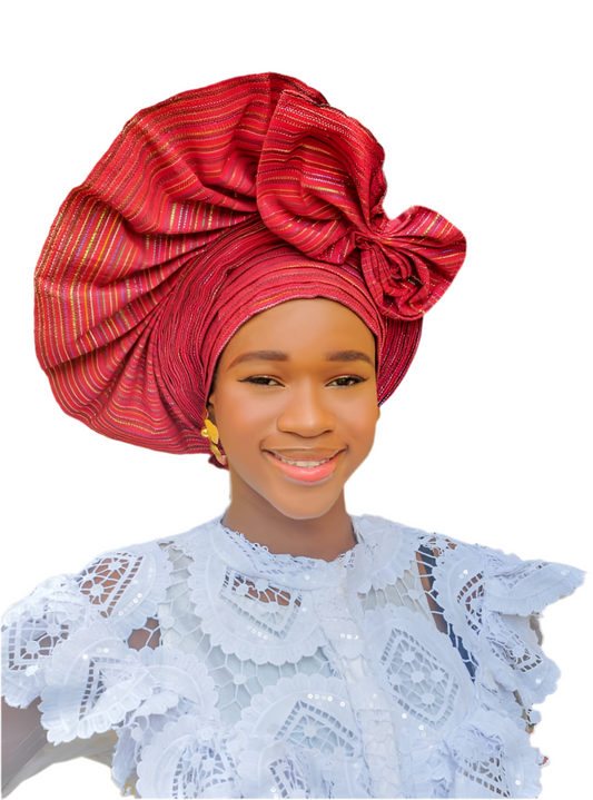 Auto Gele - Pre-Tied Nigerian Headwrap for Women | Ready to Wear African Head Tie for Weddings, Parties & Cultural Events