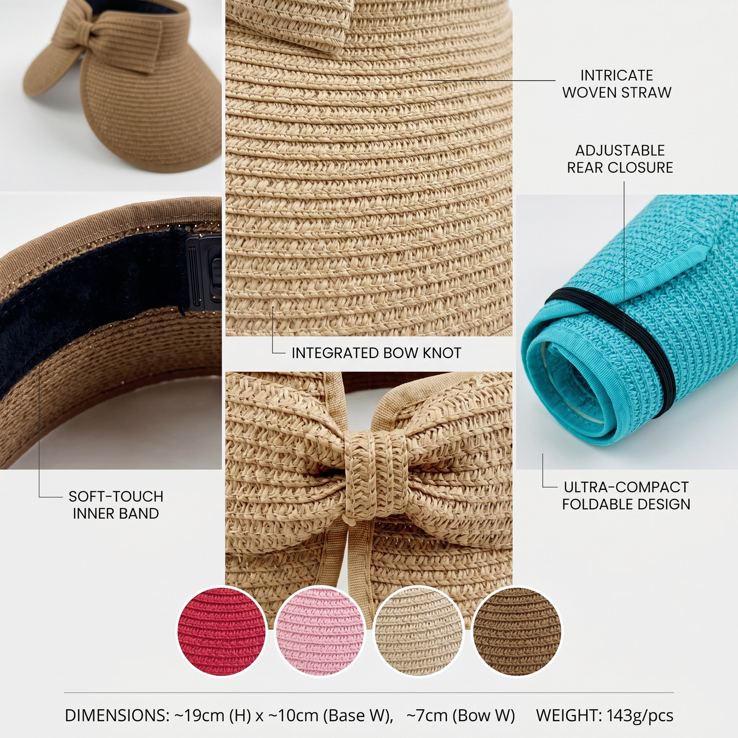 Adjustable Summer Foldable Straw Hat