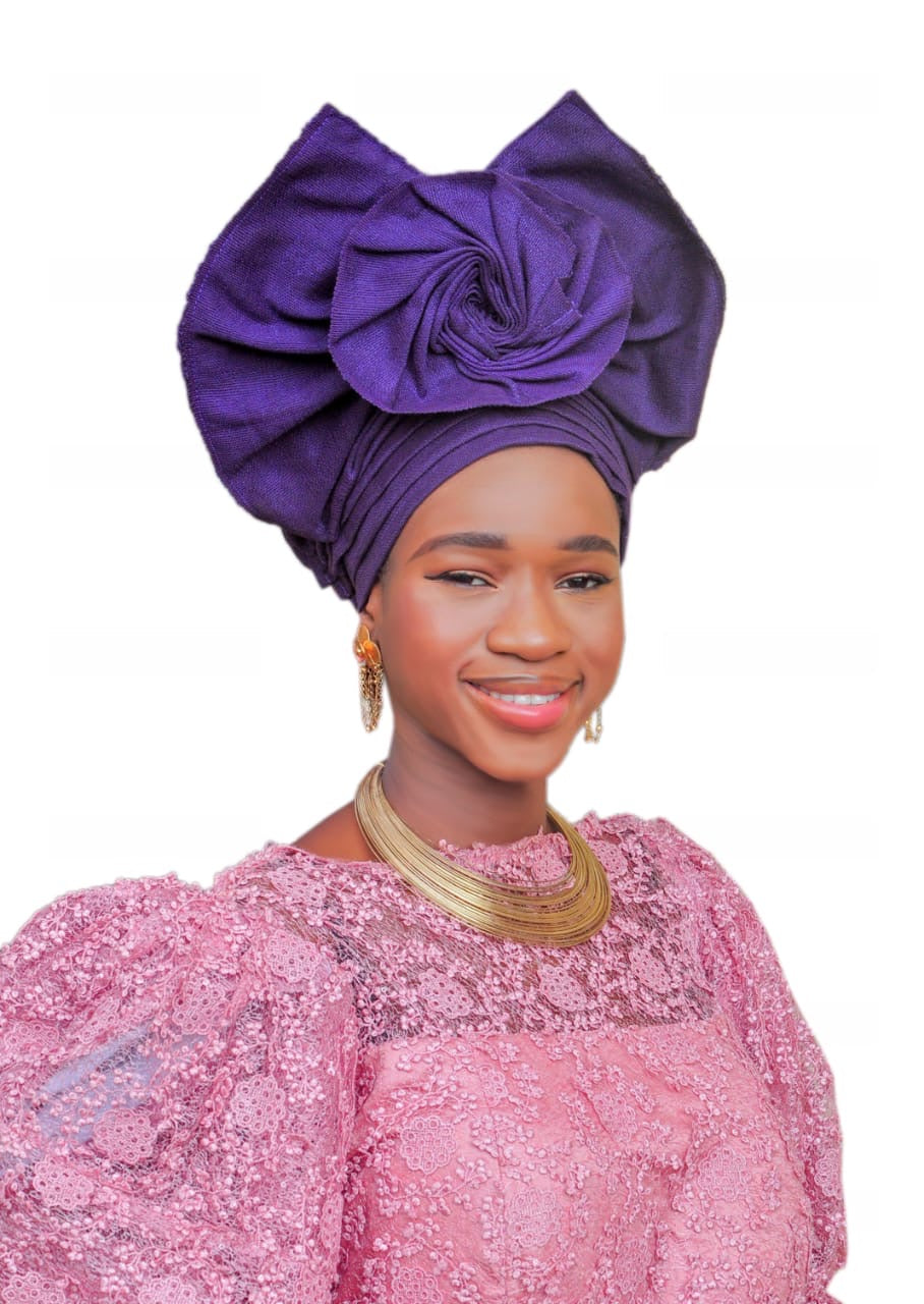Bow Auto Gele - Pre-Tied Nigerian Headwrap for Women | Ready to Wear African Head Tie for Weddings, Parties & Cultural Events