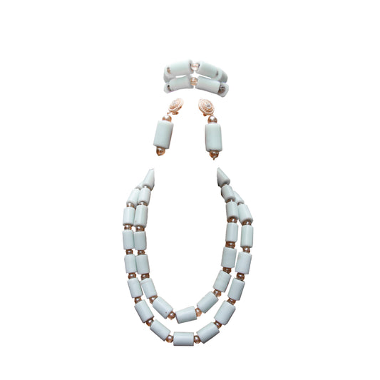 Authentic Nigerian Coral Bead Jewelry Set