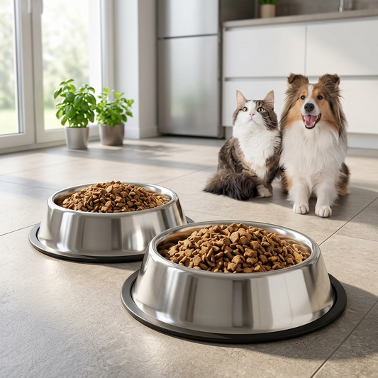 Stainless Steel Pet Bowls With Non Slip Mat