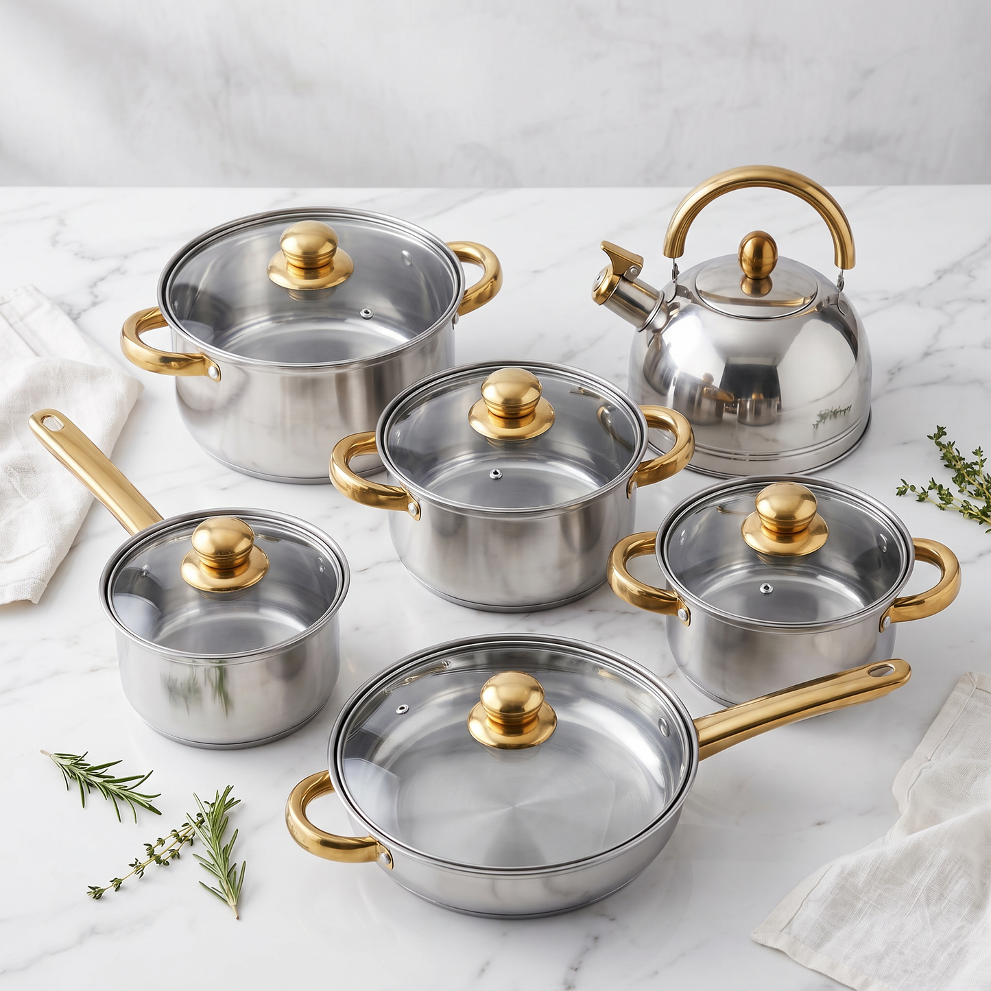 6PCS Multifunctional Set304 Stainless Steel Cookware Kitchenware Set