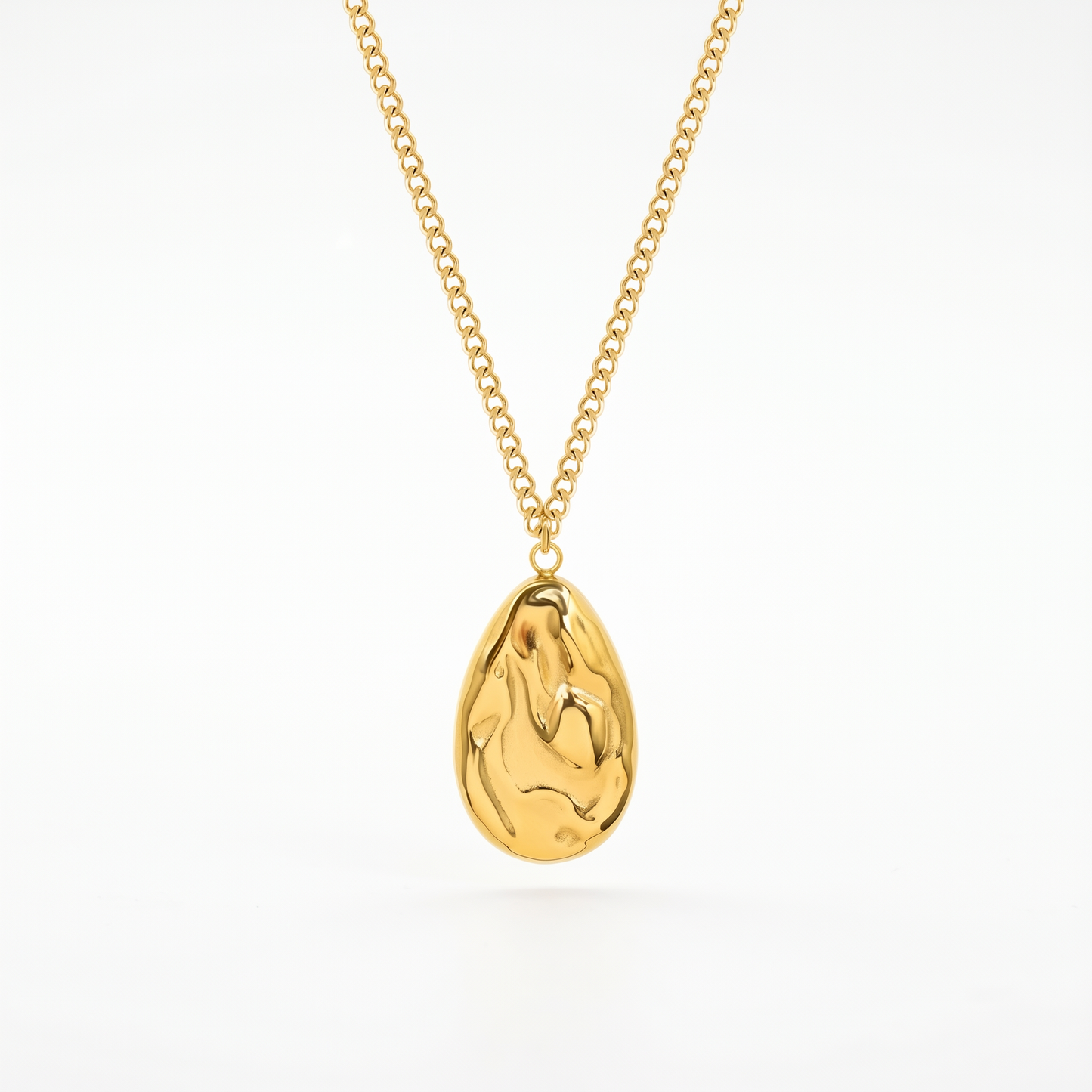 Stainless Steel Molten Drop Pendant Necklace for Women