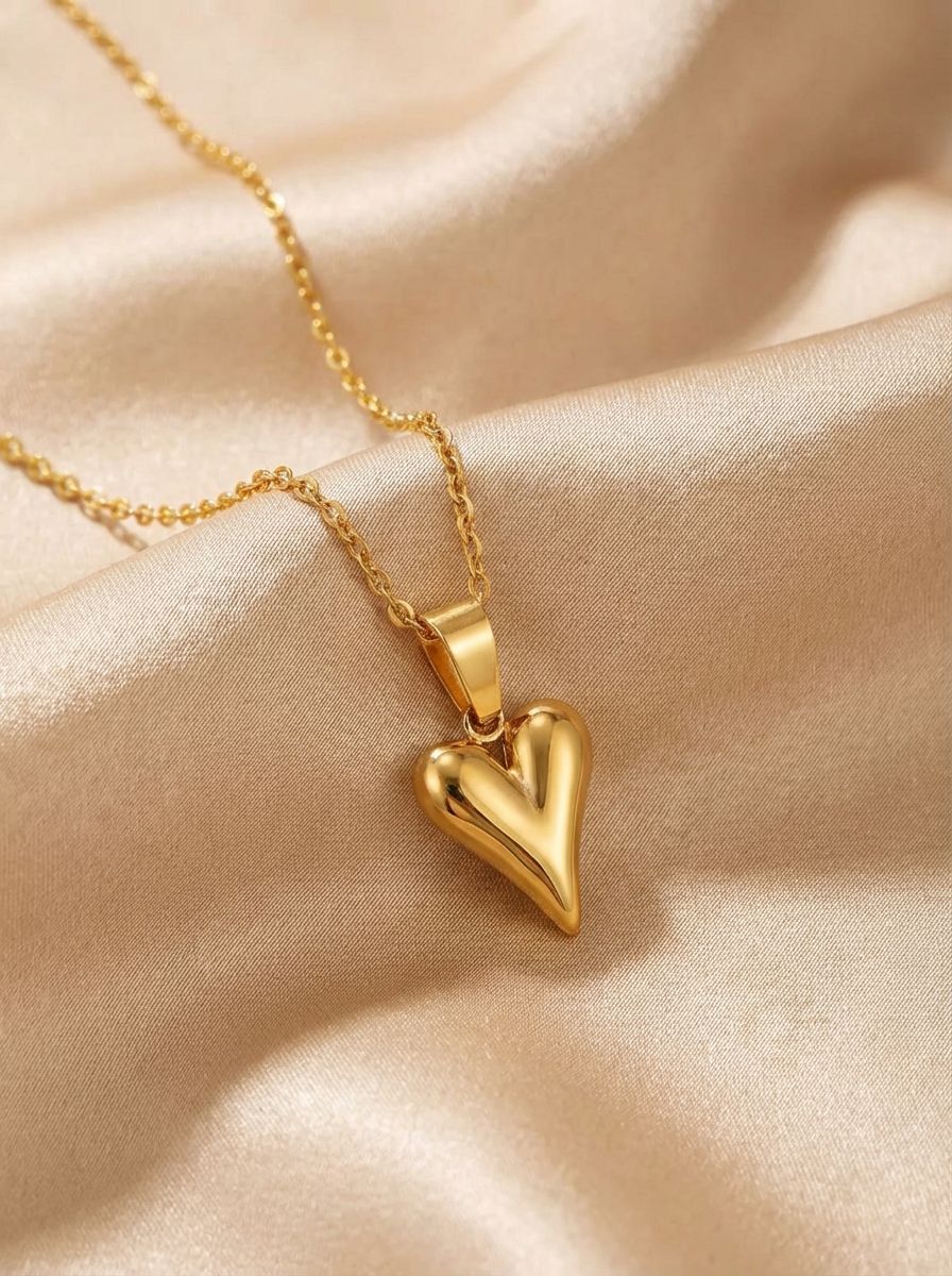 Gold/Silver Plated Stainless Steel Heart Pendant Minimalist Necklace for Women