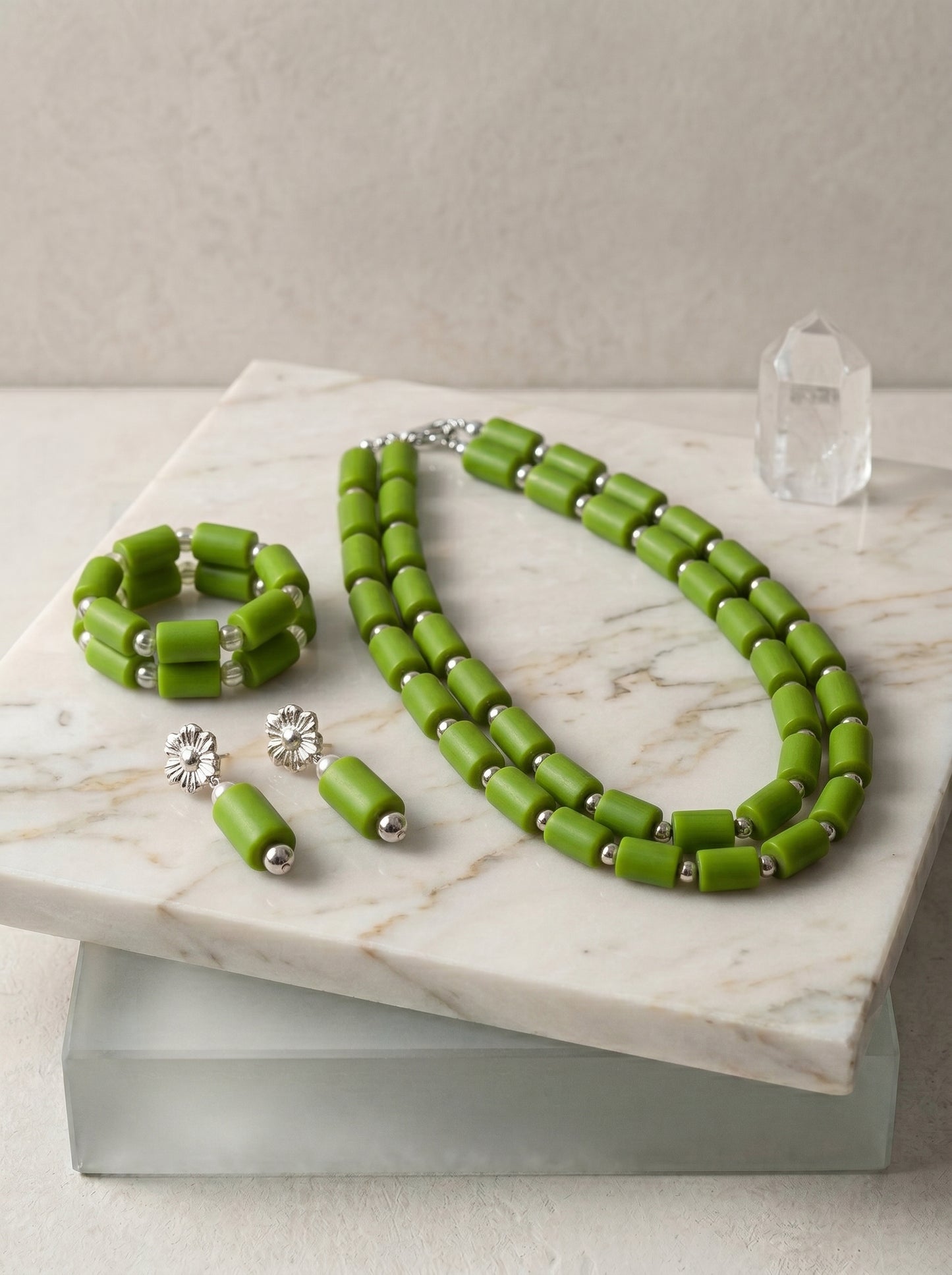 Authentic Nigerian Coral Bead Jewelry Set