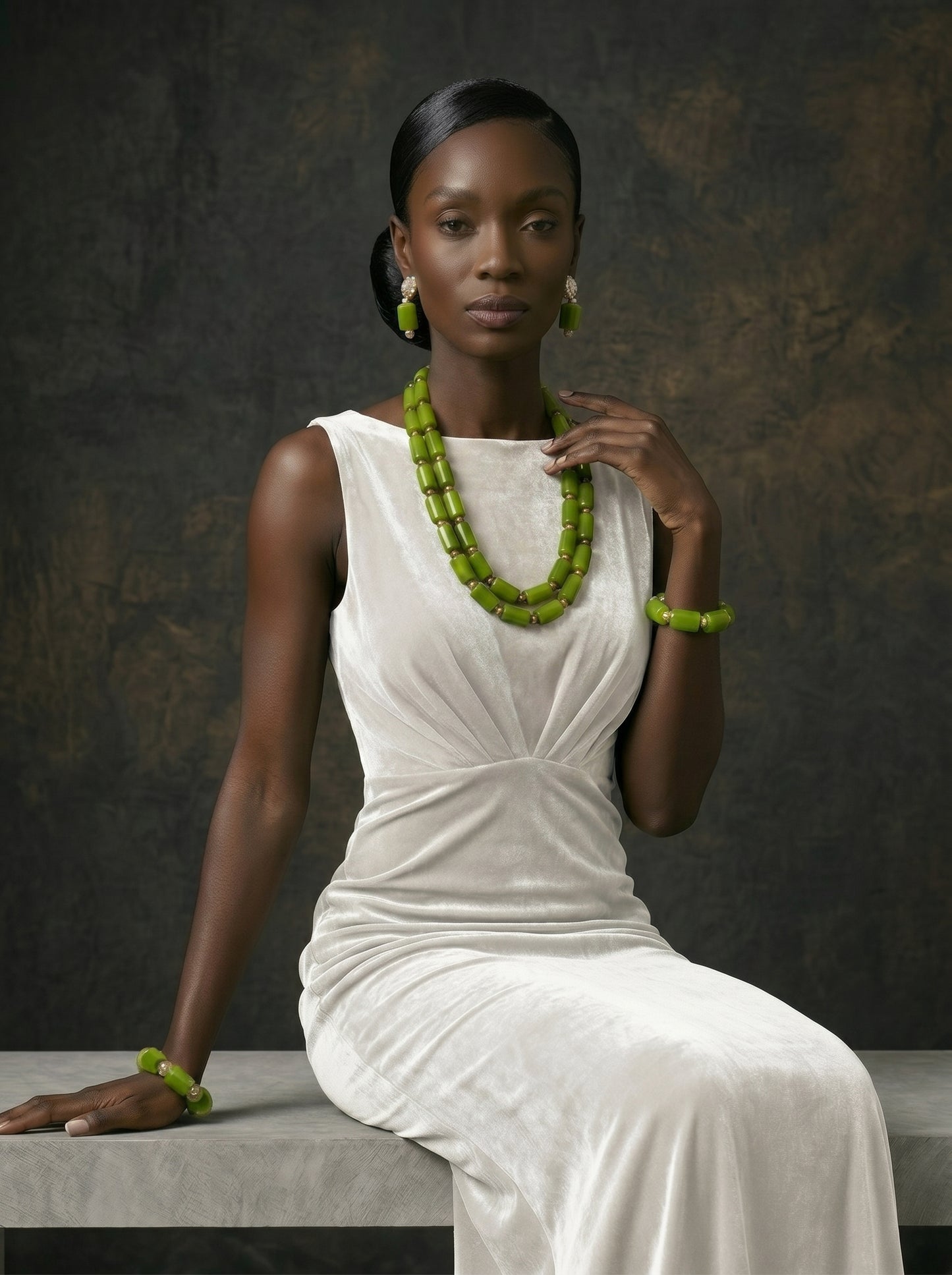 Authentic Nigerian Coral Bead Jewelry Set