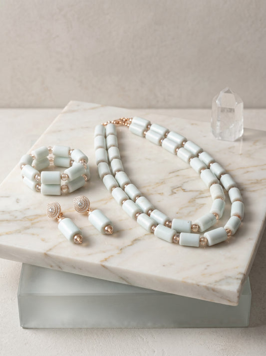 Authentic Nigerian Coral Bead Jewelry Set