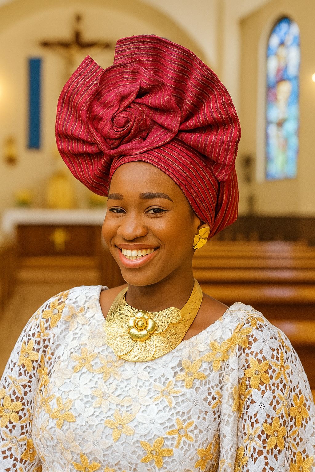 Bow Auto Gele - Pre-Tied Nigerian Headwrap for Women | Ready to Wear African Head Tie for Weddings, Parties & Cultural Events