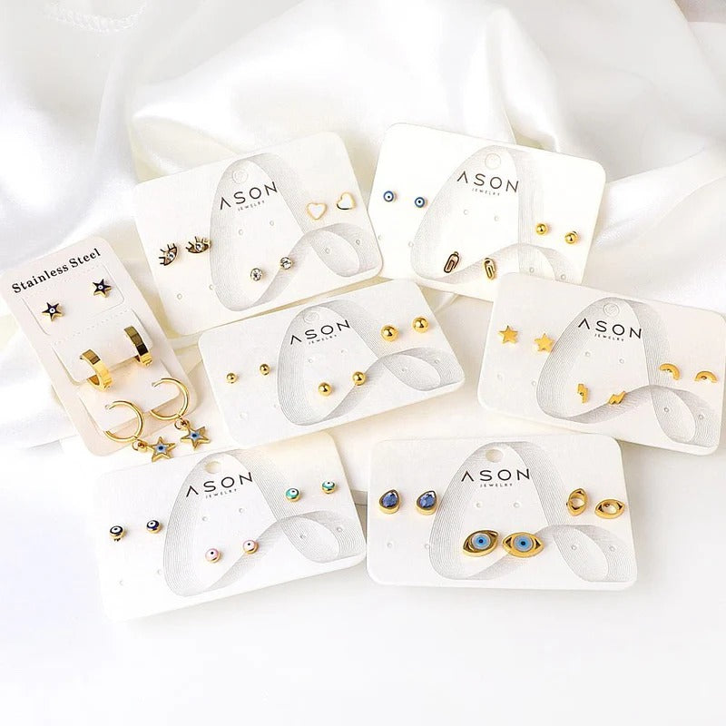 Personalized Hypoallergenic Kids Enamel Earrings 18K Gold-Plated Studs