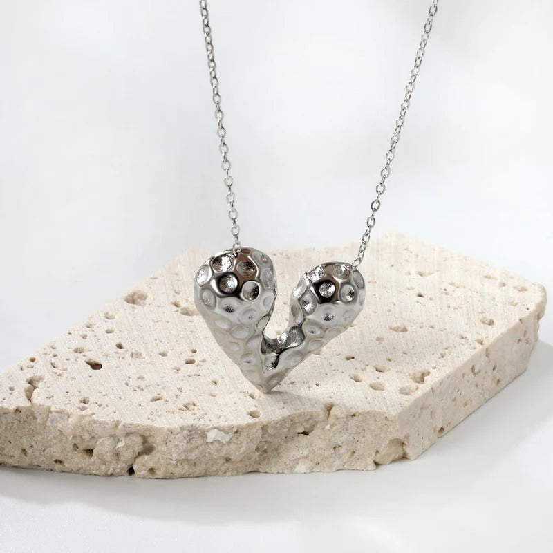 Custom Waterproof Gold-Plated Stainless Steel Heart Pendant Necklace