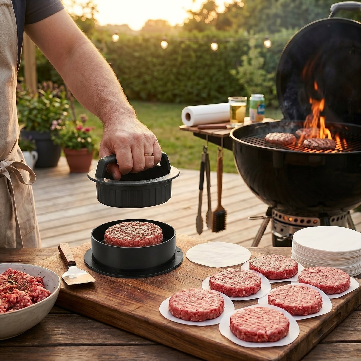 BBQ Hamburger Patty Press Kitchen Mold Tool