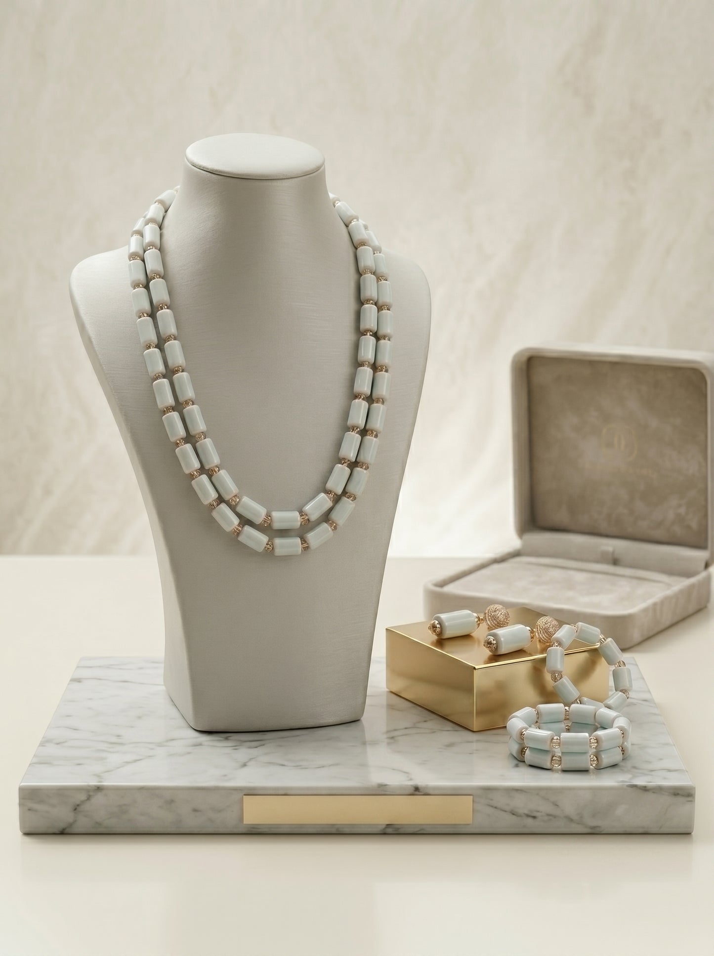 Authentic Nigerian Coral Bead Jewelry Set